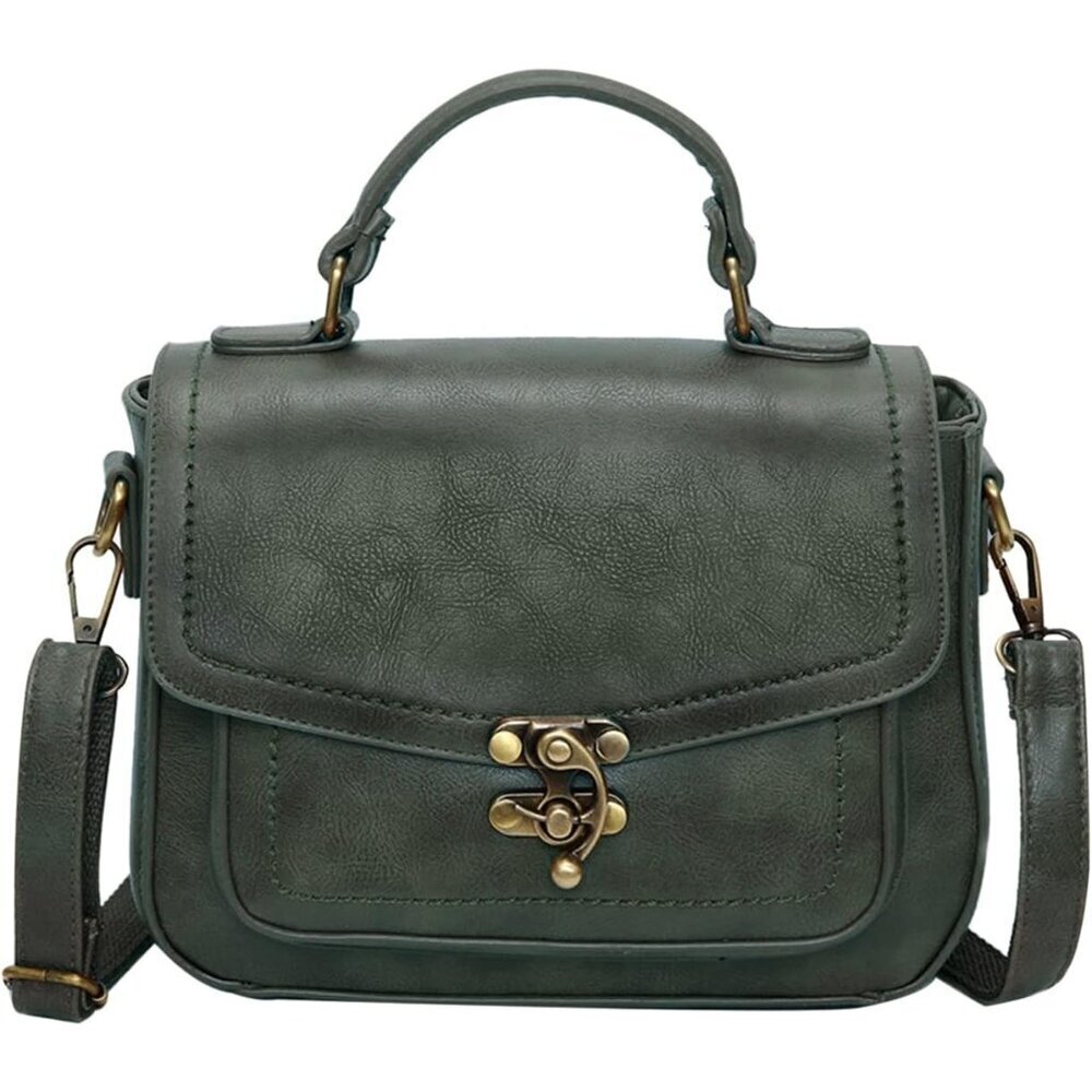 Women Crossbody Bag PU Leather Small Satchel Vintage Shoulder Purse
